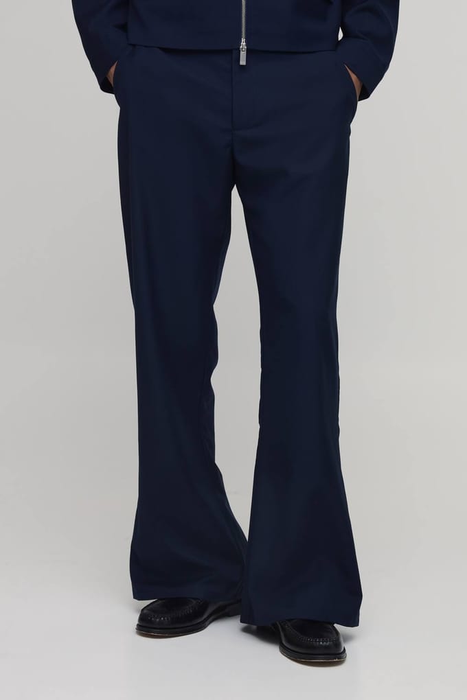 Wijdvallende Getailleerde Co-ord Broek | Navy | Size 36