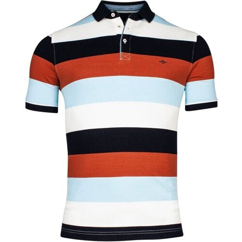 Baileys Polo Piqué Allover Yarn Dyed Stripes Red Earth / male