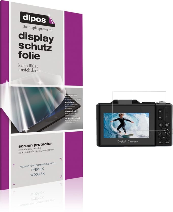dipos – 4x Beschermfolie geschikt voor EYEPICK WD08-5K | Krasbestendige & heldere Screenprotector Ultra-Thin