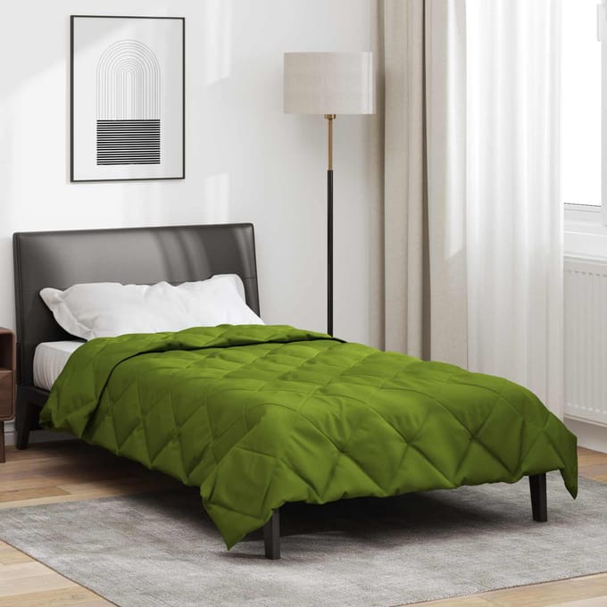 vidaXL - Volledig - Jaar - Dekbed - Groen - 140 - x - 220 - cm - Microvezel