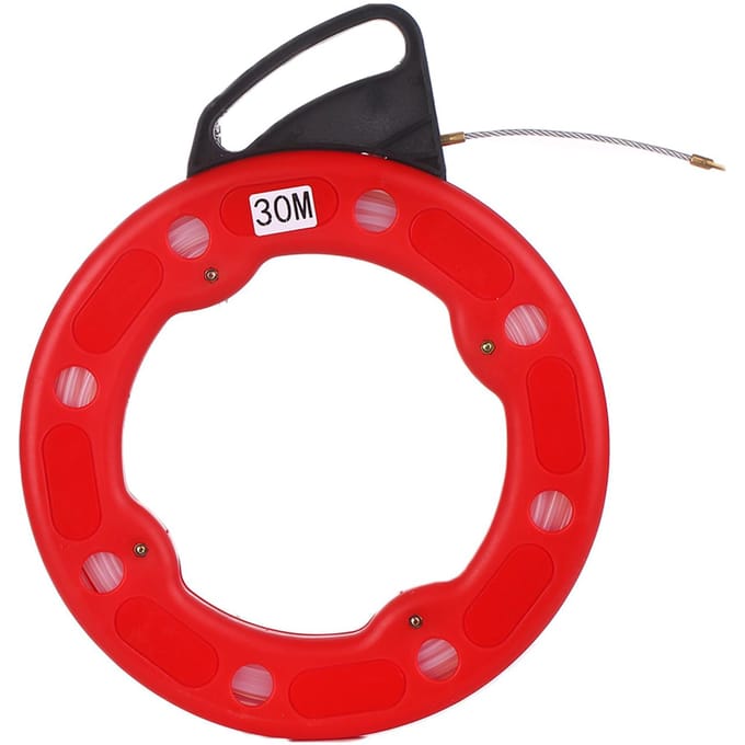 30M Fiberglass Vislint Reel Puller Geleidende Elektrische Kabel Puller met Impact Case Elektrisch 30M