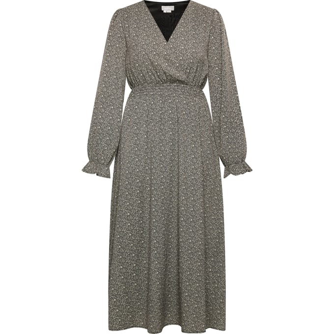 usha Maxi-jurk met all-over print nowles Dames zwart/beige