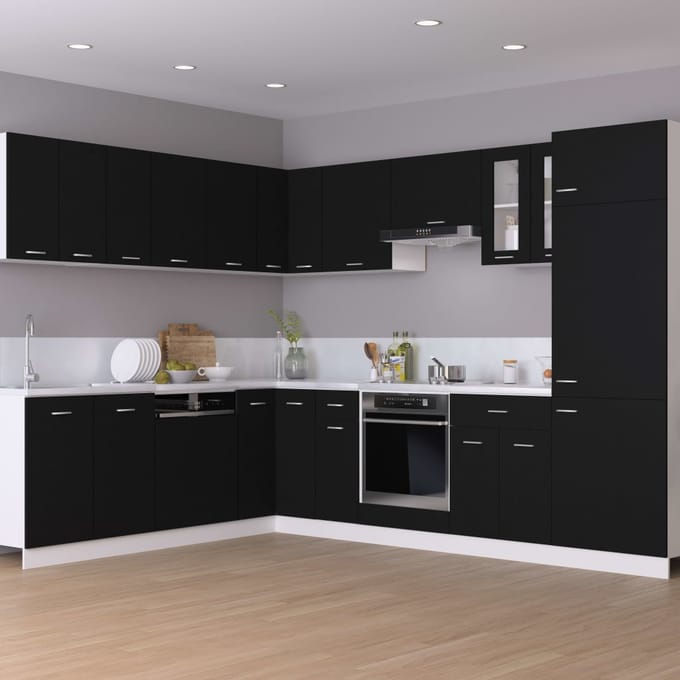 vidaXL - Bovenkast - Lyon - 60x31x60 - cm - bewerkt - hout - zwart