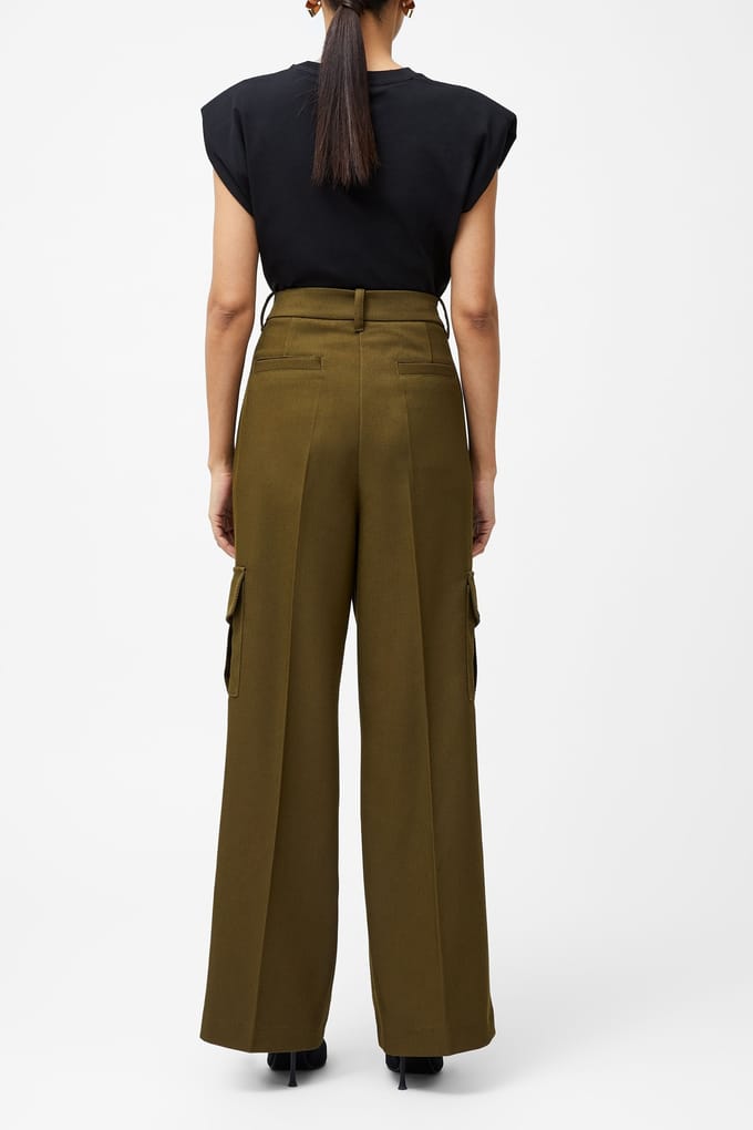 French Connection Florence Twill Combat Trouser Khaki Taglia: 10 | Pantaloni da completo Outlet | Donna | Marrone