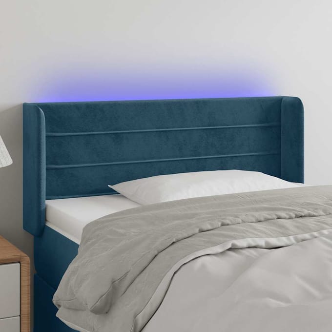 vidaXL - Hoofdbord - LED - 83x16x78/88 - cm - fluweel - donkergroen