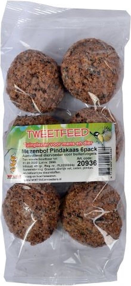 Tweetfeed- Mezenbol- Pindakaas -6pack-buitenvogels