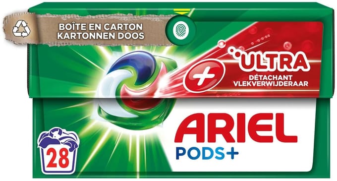 Ariel Pods+ Ultra Vlekverwijderaar - Waspods - 28 Wasbeurten