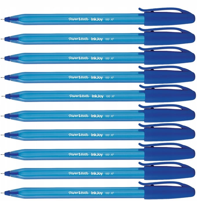 Paper Mate Inkjoy 100XF Blauwe Pen 0,5mm - Set van 10