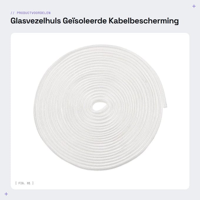 Dailygoods - Glasvezelhuls Geïsoleerde Kabelbescherming voor Hoge Temperatuur - 16,4Ft-4mm Wit