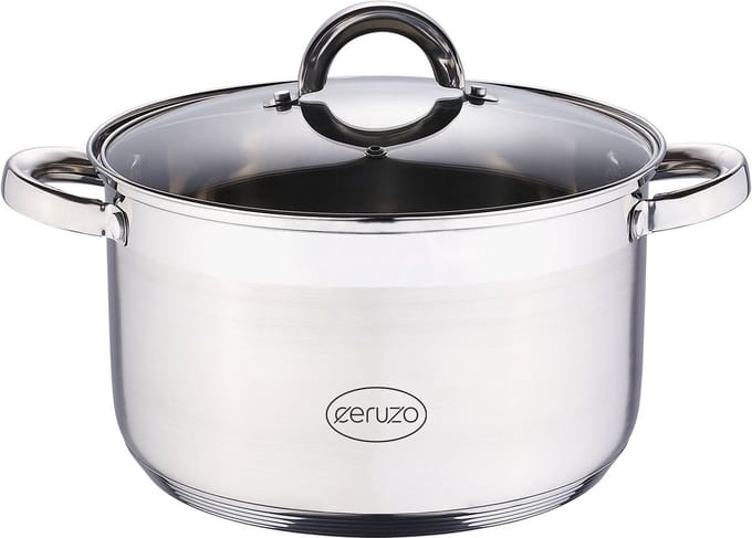 Ceruzo Kookpan - RVS - Diameter 24 cm - H 14.5 cm - 6.3 L - alle Warmtebronnen