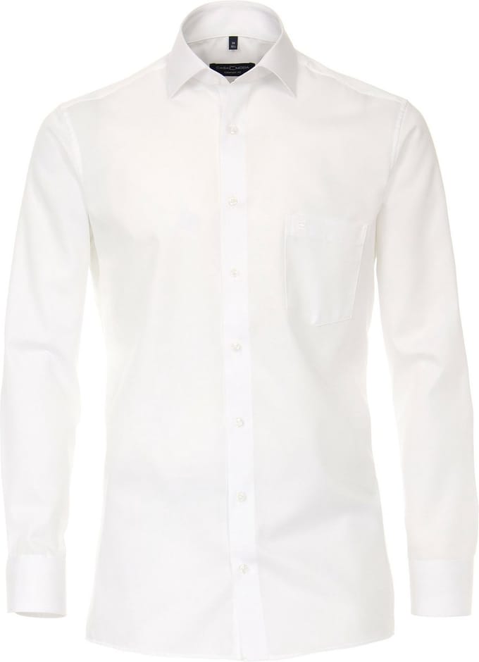 CASA MODA comfort fit overhemd - wit twill - Strijkvrij - Boordmaat: 40 (EU maat: M)