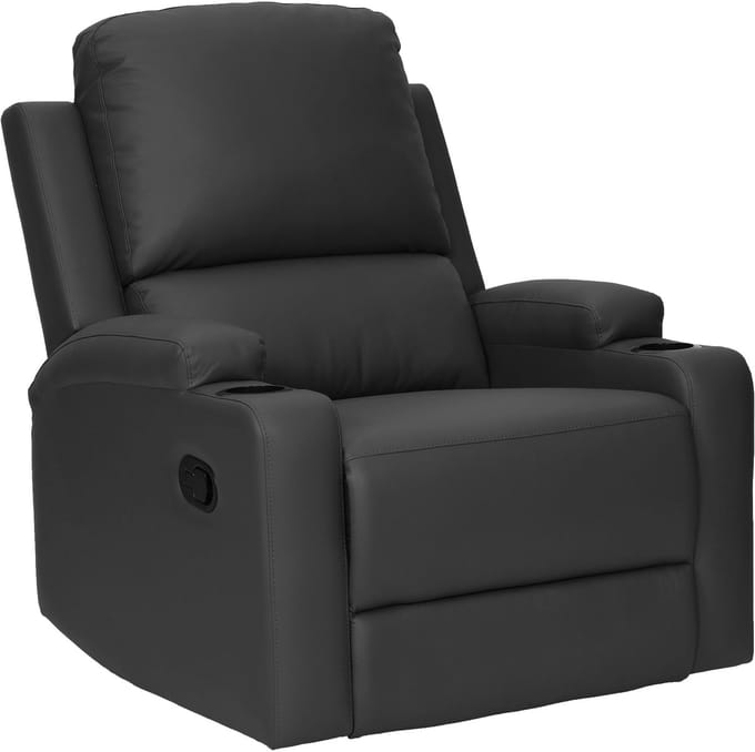 DALLAS-Fauteuil met handmatige functie in PU zwart