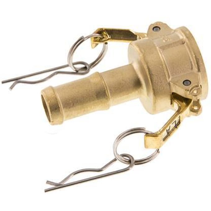 Camlock DN 20 (3/4'') Koppeling Messing met slangpilaar (19 mm) Type C MIL-C-27487