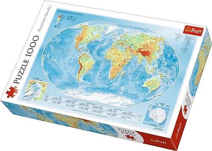 Trefl puzzel wereldkaart 1000 stukjes - Physical map of the world.