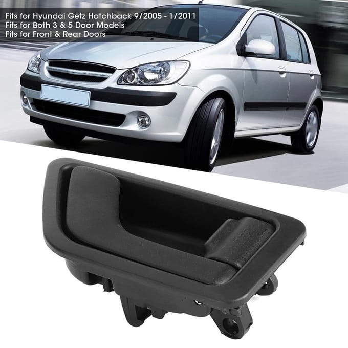 Rechter Binnen Deurklink Accessoire Past voor Hyundai Getz Hatchback 2005  2011 black