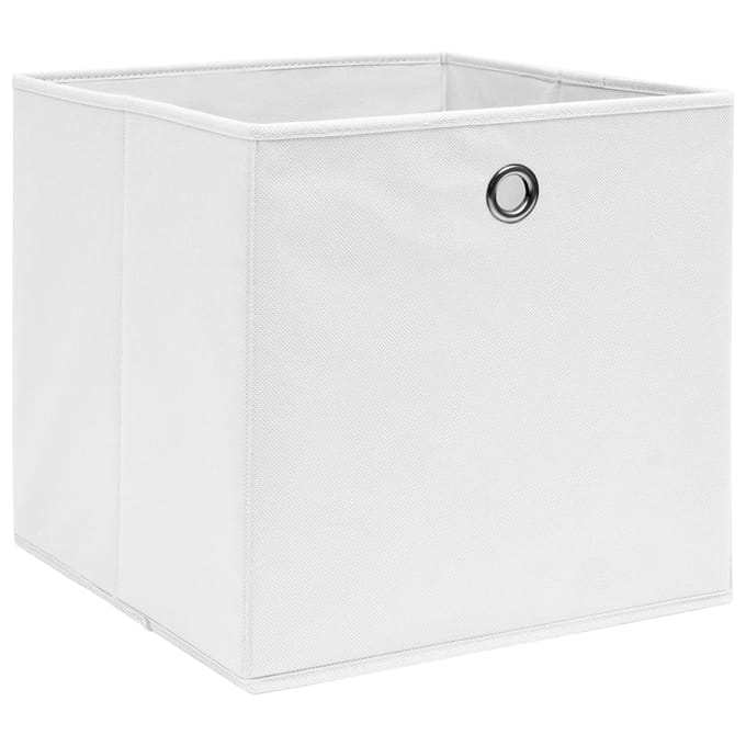 vidaXL - Opbergboxen - 4 - st - 28x28x28 - cm - nonwoven - stof - wit