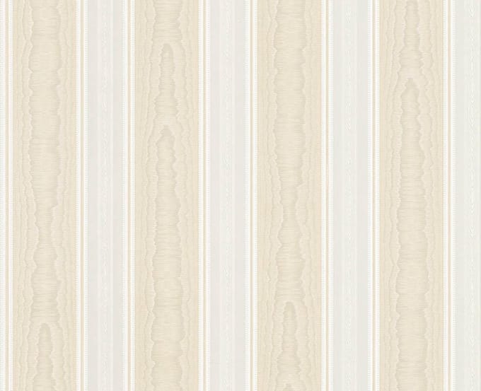 ZIJDEGLANS STREPEN BEHANG | Klassiek - beige wit - A.S. Création Concerto 3