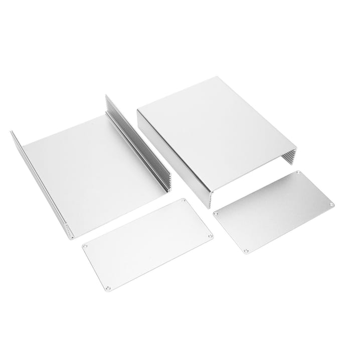 Projectdoos Behuizing Kast Split Type Aluminiumlegering Behuizing voor Printplaat Industriële Apparatuur Zilver