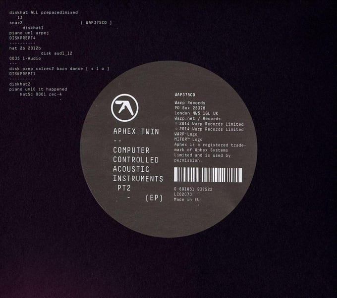 Computer Controlled Acoustic Instruments Pt2 - Aphex Twin