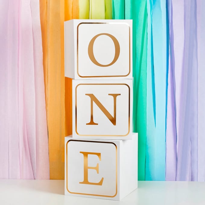 Blokken 'One' - Goud & Wit