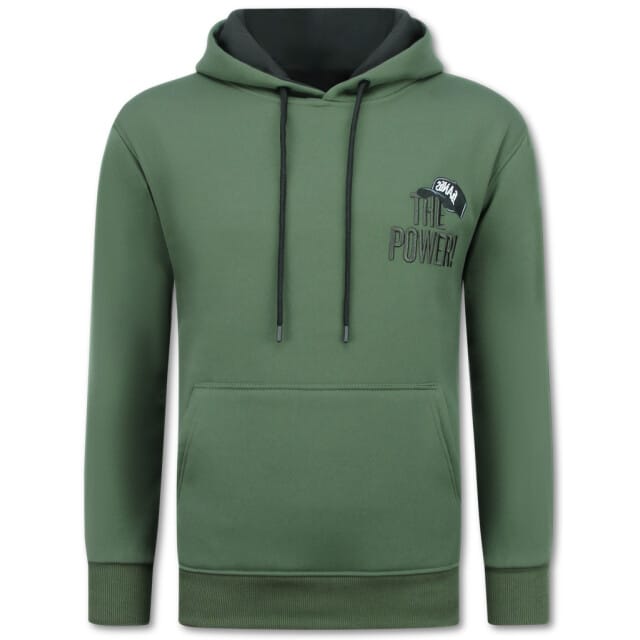 Oversized Hoodie Heren met Capuchon - The Power - Dik Geweven - 5676 - Groen
