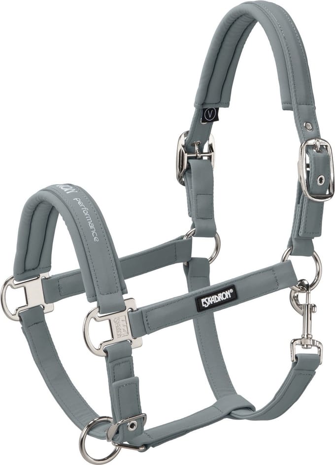 Eskadron Headcollar Double Pin Buckle Softshell Pony Ashblue