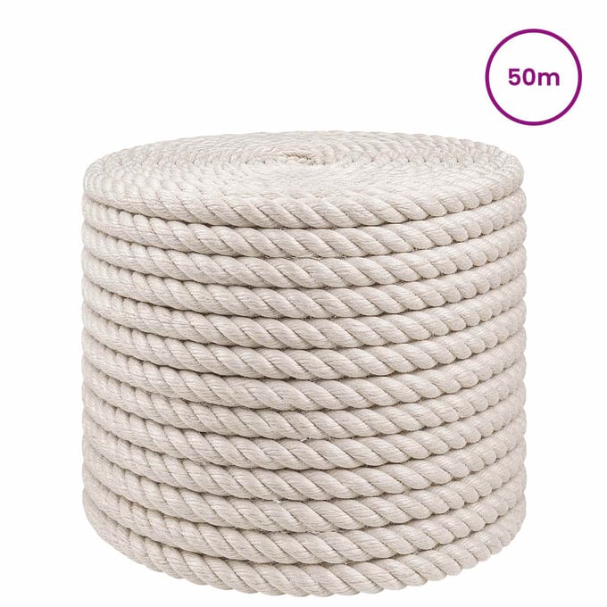 vidaXL - Jute - Touw - 14 - mm - Wit - 100% - Tossa - jute