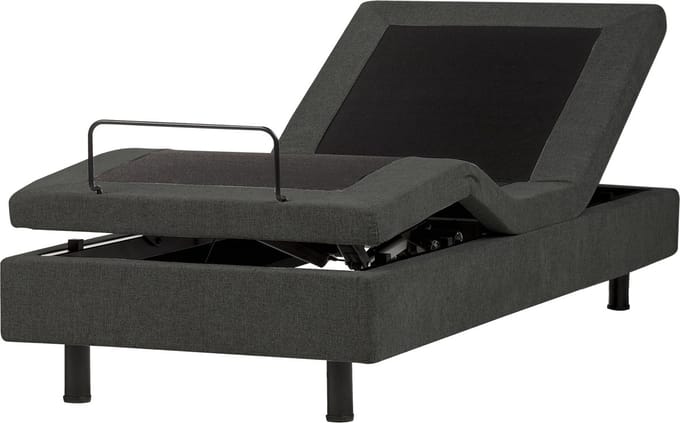 CASTELLAN - Eenpersoonsbed - Donkergrijs - 90 x 200 cm - Polyester