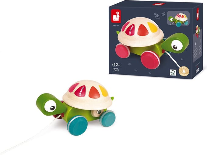 Janod - Zigolos - Houten trekspeelgoed - Schildpad