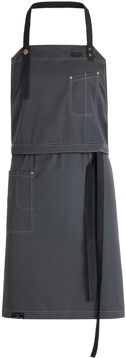 Kentaur Raw bib apron w. pockets 30360-152 - Charcoal - UNI