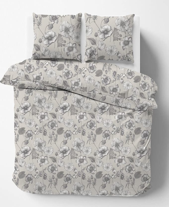 iSleep Dekbedovertrek Pleun - Eenpersoons - 140x200/220 cm - Beige