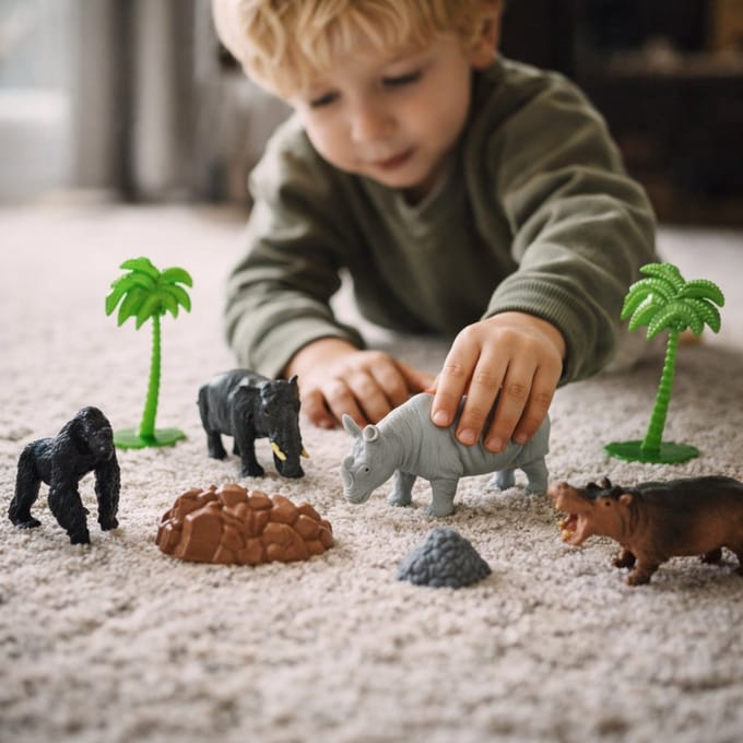 Jungle en dieren speelset 9st