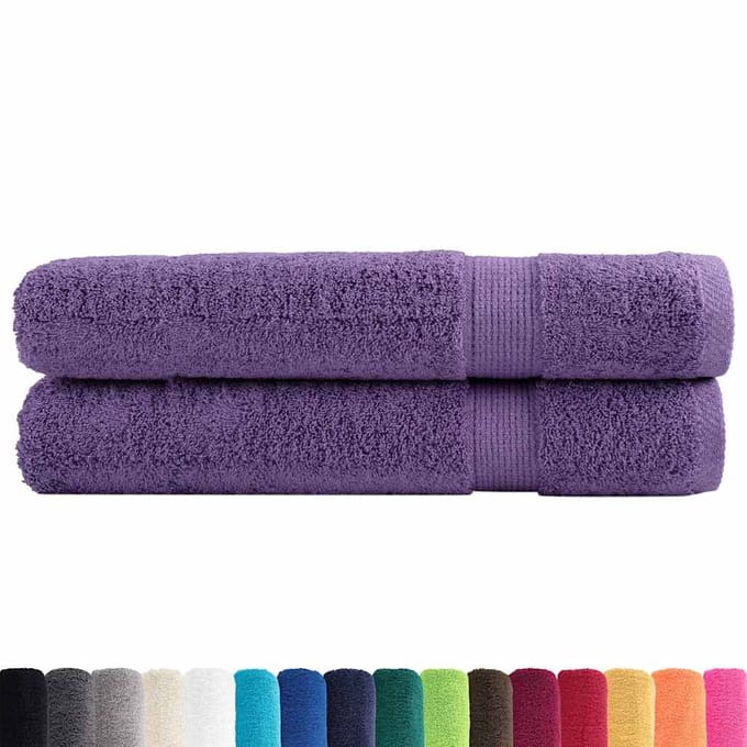vidaXL - Saunadoeken - SOLUND - 2 - st - 600 - g/m² - 80x200 - cm - paars