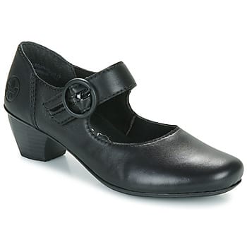 Leren ballerina's met hak