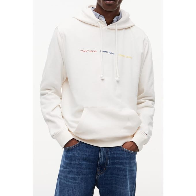 Tommy Hilfiger Regular Repeat Hoodie Ancient White Größe: S | Kaputzenpullis Outlet | Herren | Weiß
