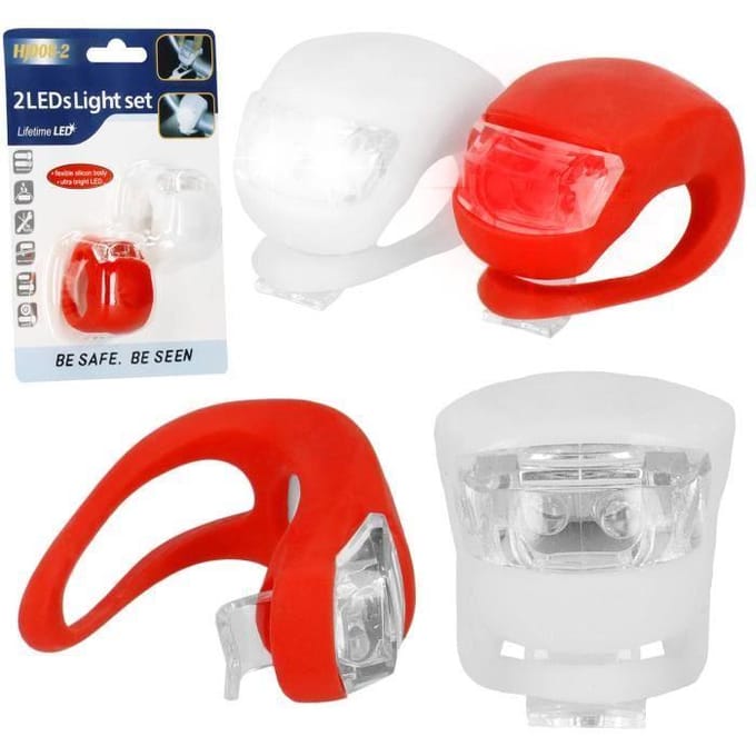 Springos Fietslamp - Fietslicht - Fietsverlichting - Achterlicht fiets - Wit/Rood