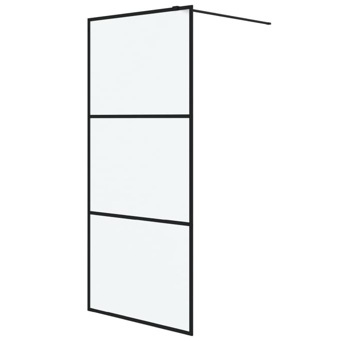 vidaXL - Inloopdouchewand - 90x195 - cm - mat - ESG-glas - zwart