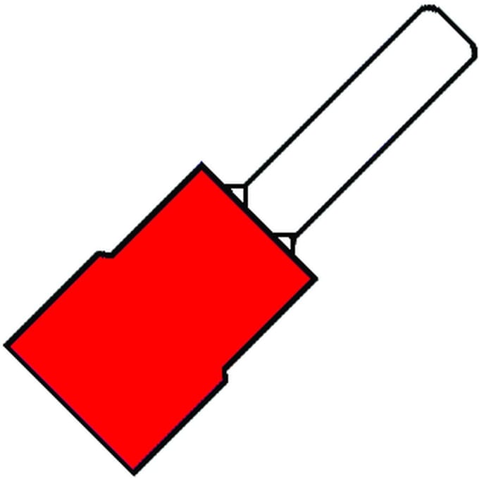 Geïsoleerde Platte Pin Connector P10 Rood 0.5-1.5mm2 - 100162 [100 Stukken]