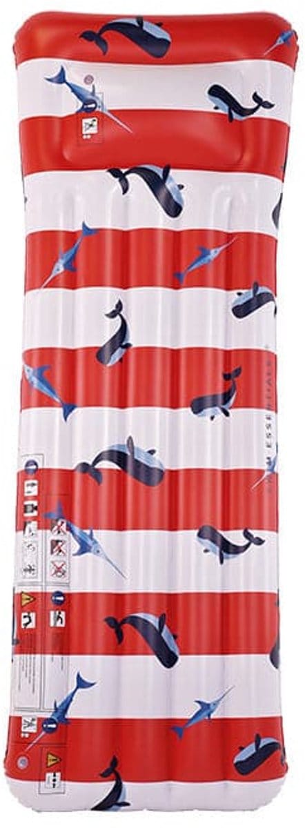 Swim Essentials - luchtbed - 177 x 67 x 19 cm - Walvis - Walvisprint