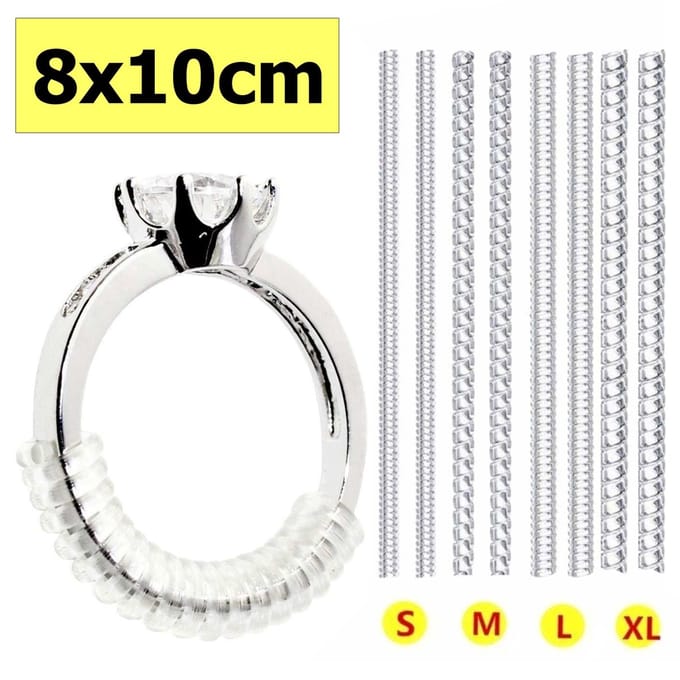 Fako Bijoux - Ringverkleiner Set - Ring Verkleiner Onzichtbaar - 8 Stuks Van 10cm - Transparant