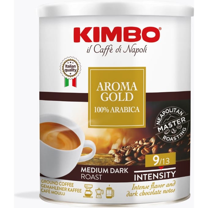 Kimbo Aroma Gold 100% Arabica 250g blik gemalen