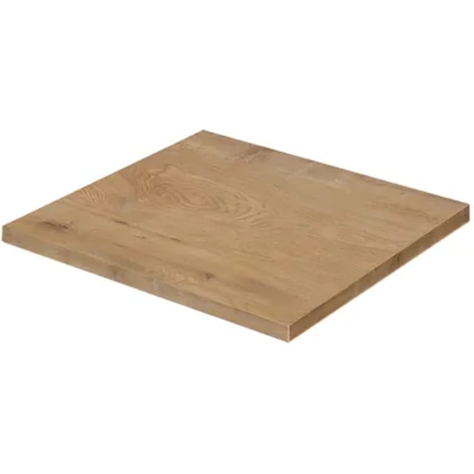 Aquazuro Wastafelblad Napoli - Hout - Melamine - Natuur Eik - 60x48cm
