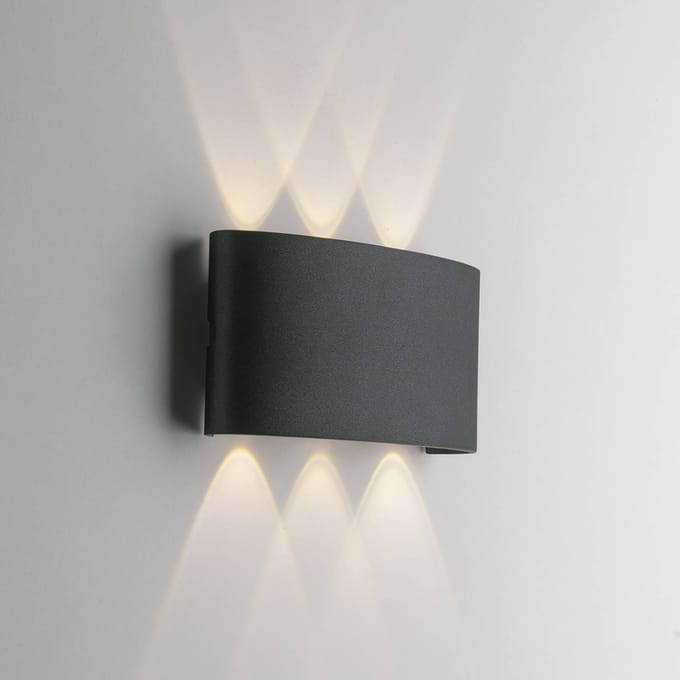 INTEC LED buiten wandlamp Betle, antraciet Breedte 17 cm Metaal CCT