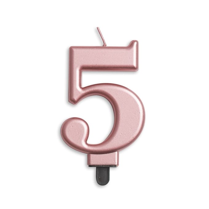 Wefiesta Verjaardagskaars Cijfer 5 Wax 7,8 Cm Roségoud