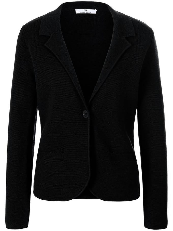Tricotblazer reverskraag Van Peter Hahn zwart