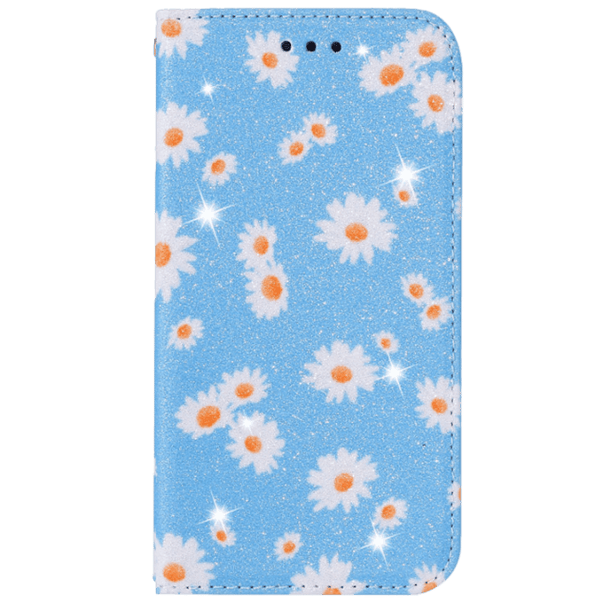 Comfycase iPhone 12 Mini Daisy Bookcase Hoesje Blauw