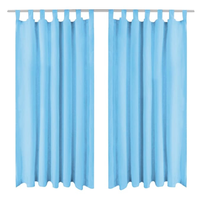 vidaXL Micro-satijnen gordijnen met lussen 140x175 cm turquoise 2 st