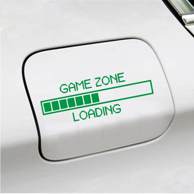 Bumpersticker - Game Zone Loading - 6 X 17,5 - Groen