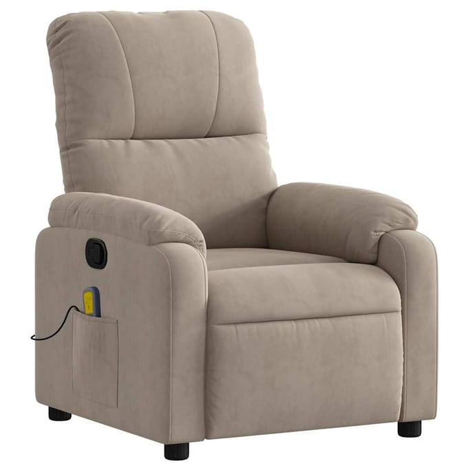 vidaXL - Massagestoel - microvezelstof - taupe