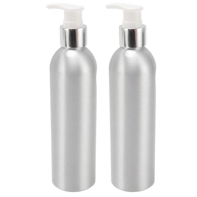 Distributeur de Savon en Aluminium Résistant à la Chaleur Réutilisable Bouteille de Lotion pour les Mains Distributeur de Plat de Douche pour Lotion Shampoing Huile de Massage gray